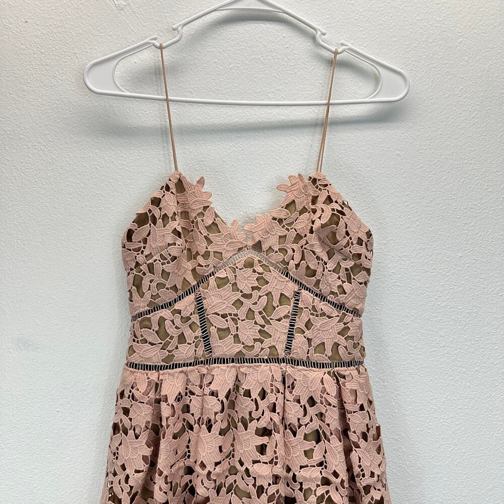 NWT Self Portrait Azaelea Dress Blush Pink Lace Spaghetti Strap Size 4 - Picture 4 of 13